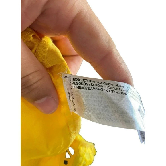 Mango Women's Yellow Embroidered Openwork Tank Top Size 10 - Picture 5 of 5